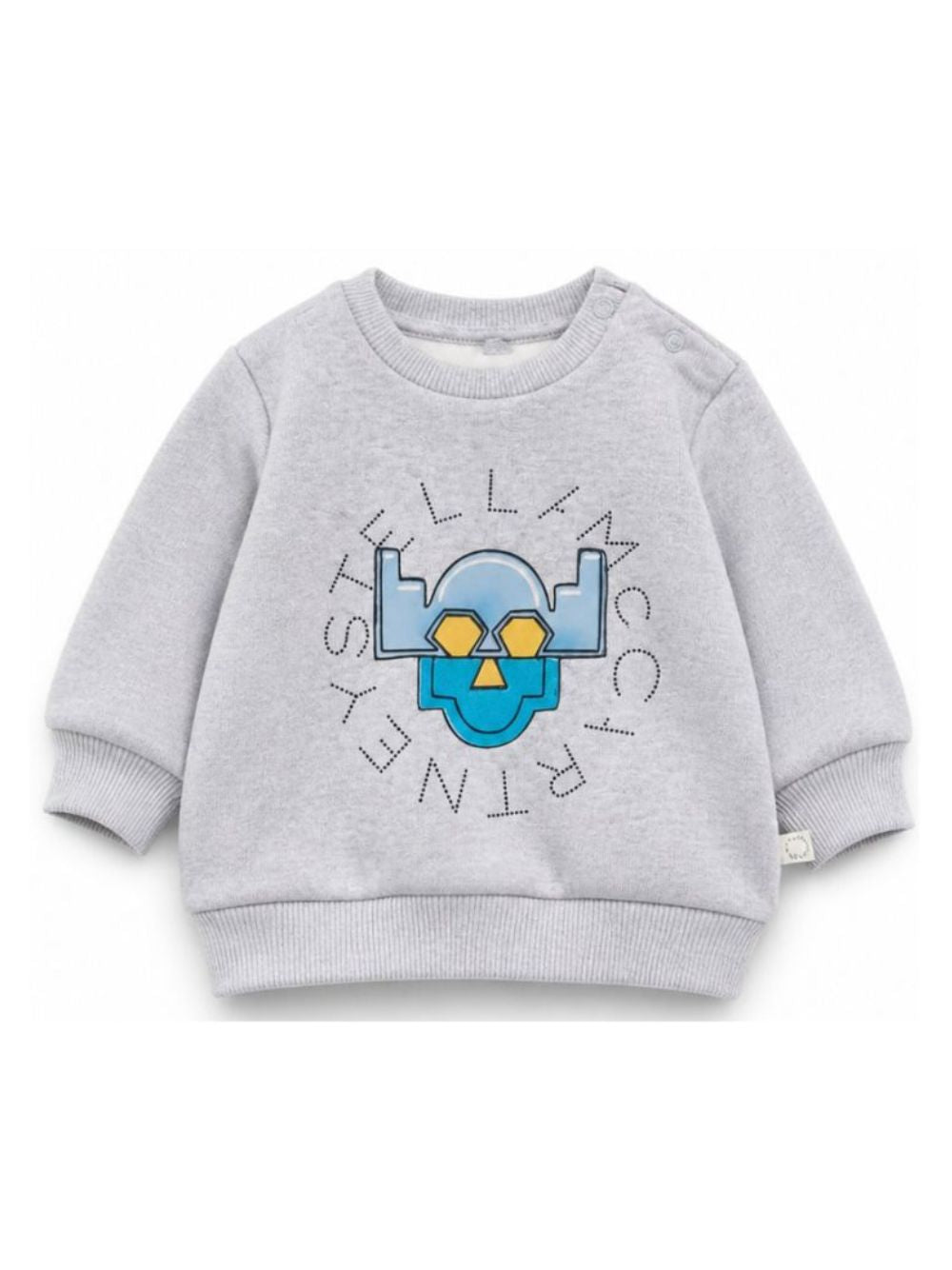 Felpa per neonato Stella McCartney Kids grigia con stampa grafica robot sul davanti TZ4300 Z4016 807 STELLA McCARTNEY KIDS