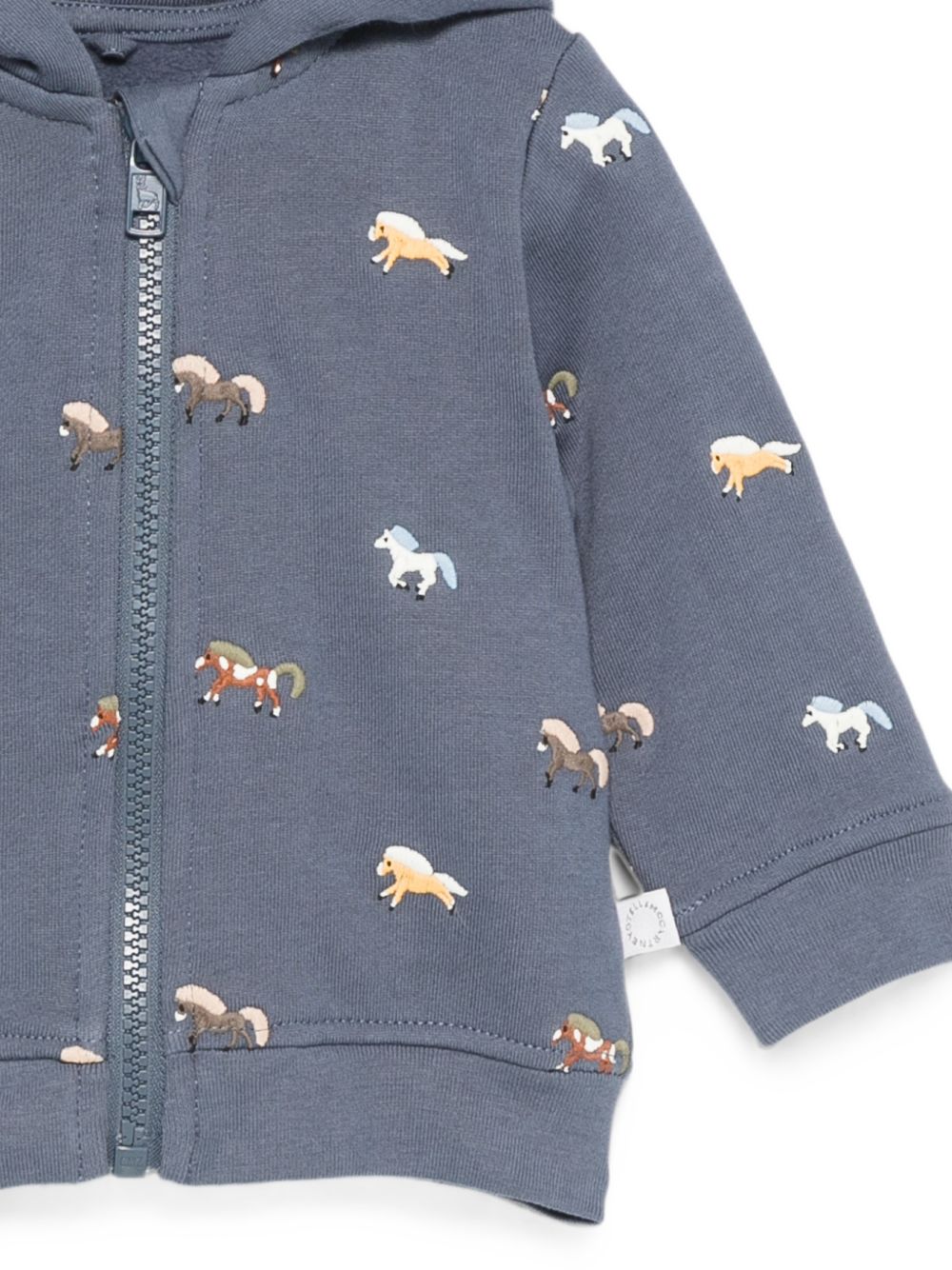 Felpa per neonato Stella McCartney Kids blu con ricamo cavalli all-over TZ4320 Z4024 657EM STELLA McCARTNEY KIDS