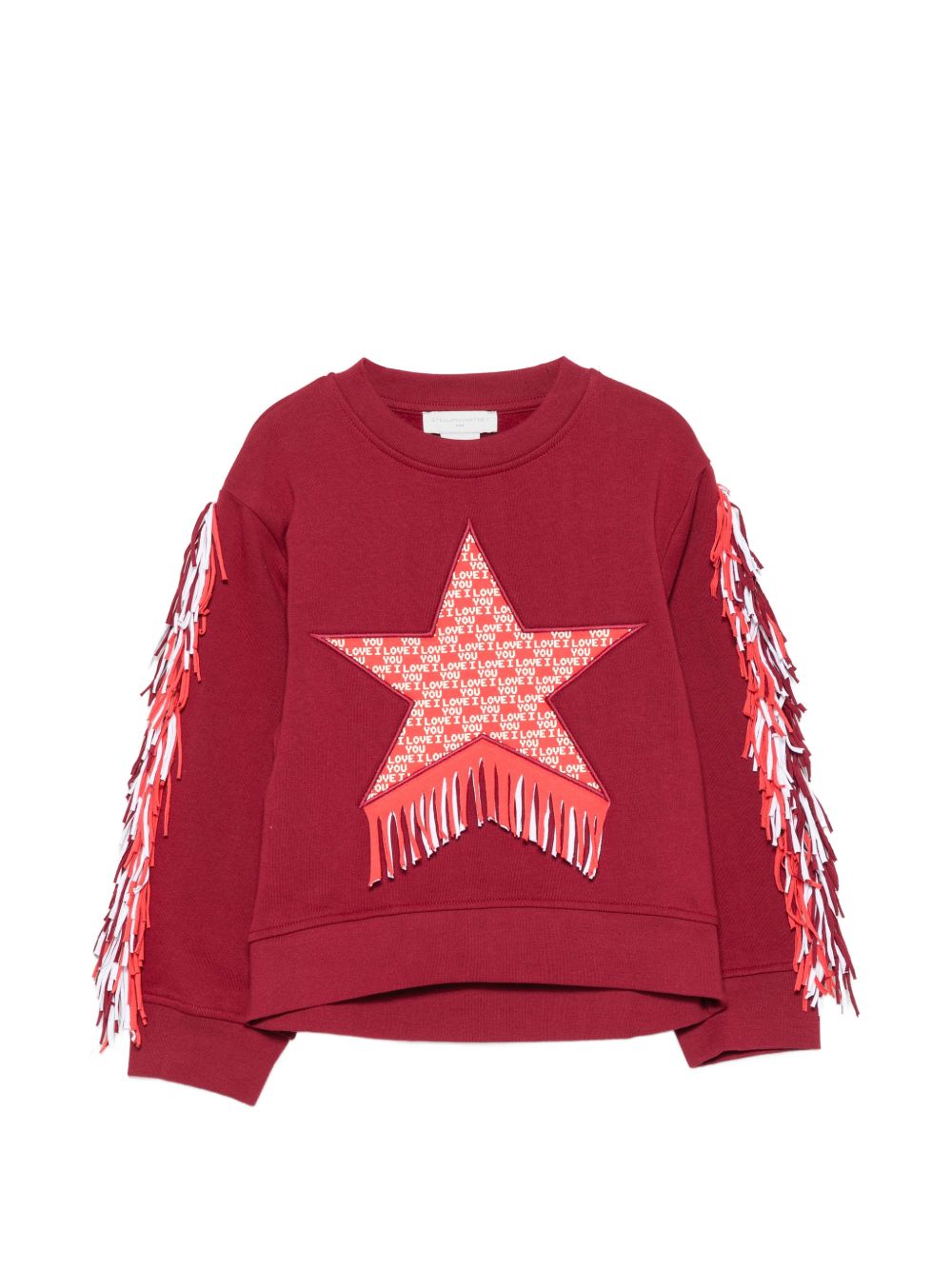 Felpa per bambina Stella McCartney Kids rossa con dettagli con frange TZ4A30 Z3059 416 STELLA McCARTNEY KIDS