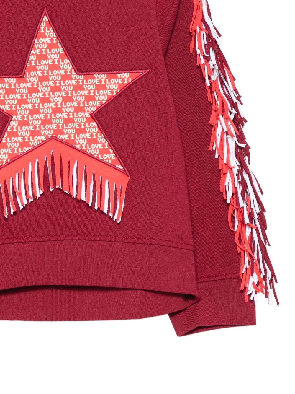 Felpa per bambina Stella McCartney Kids rossa con dettagli con frange TZ4A30 Z3059 416 STELLA McCARTNEY KIDS