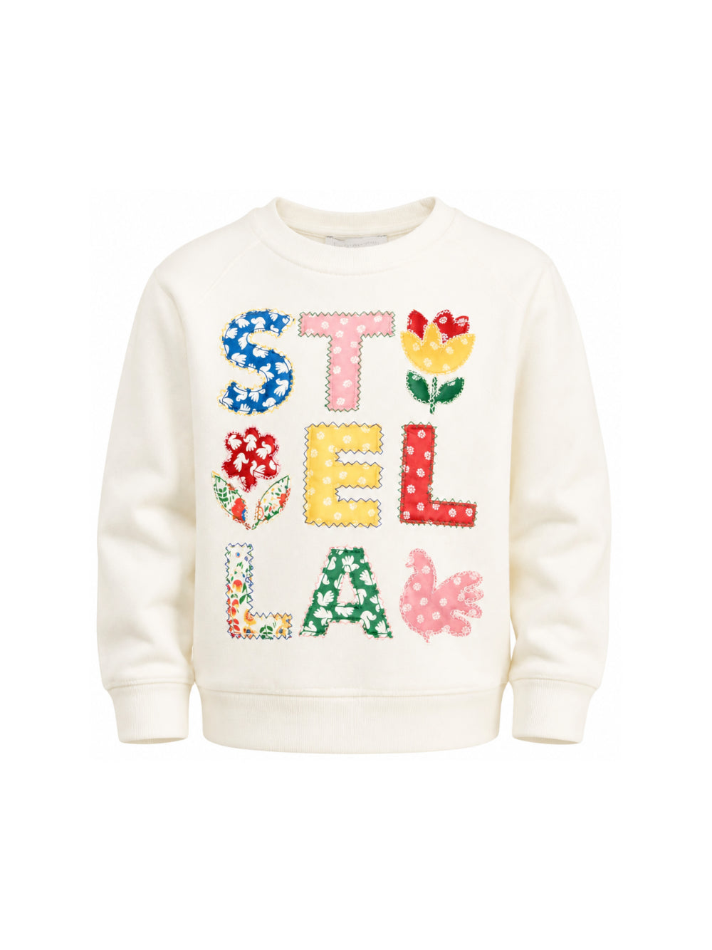 Felpa per bambina Stella McCartney Kids bianca con patch logo TZ4A40 Z3059 101 STELLA McCARTNEY KIDS