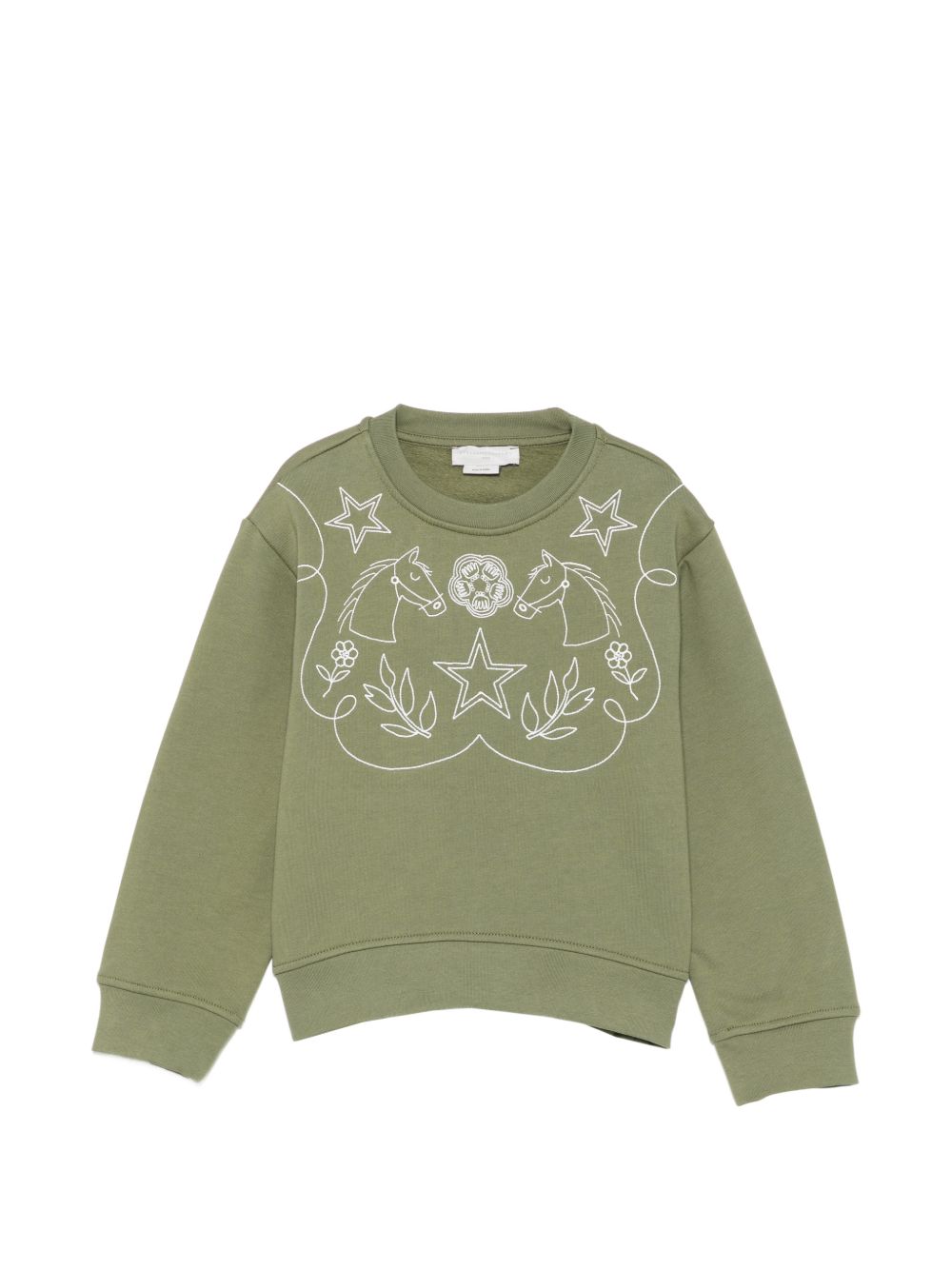 Felpa per bambini Stella McCartney Kids verde con ricami sul davanti TZ4B80 Z3059 70G STELLA McCARTNEY KIDS