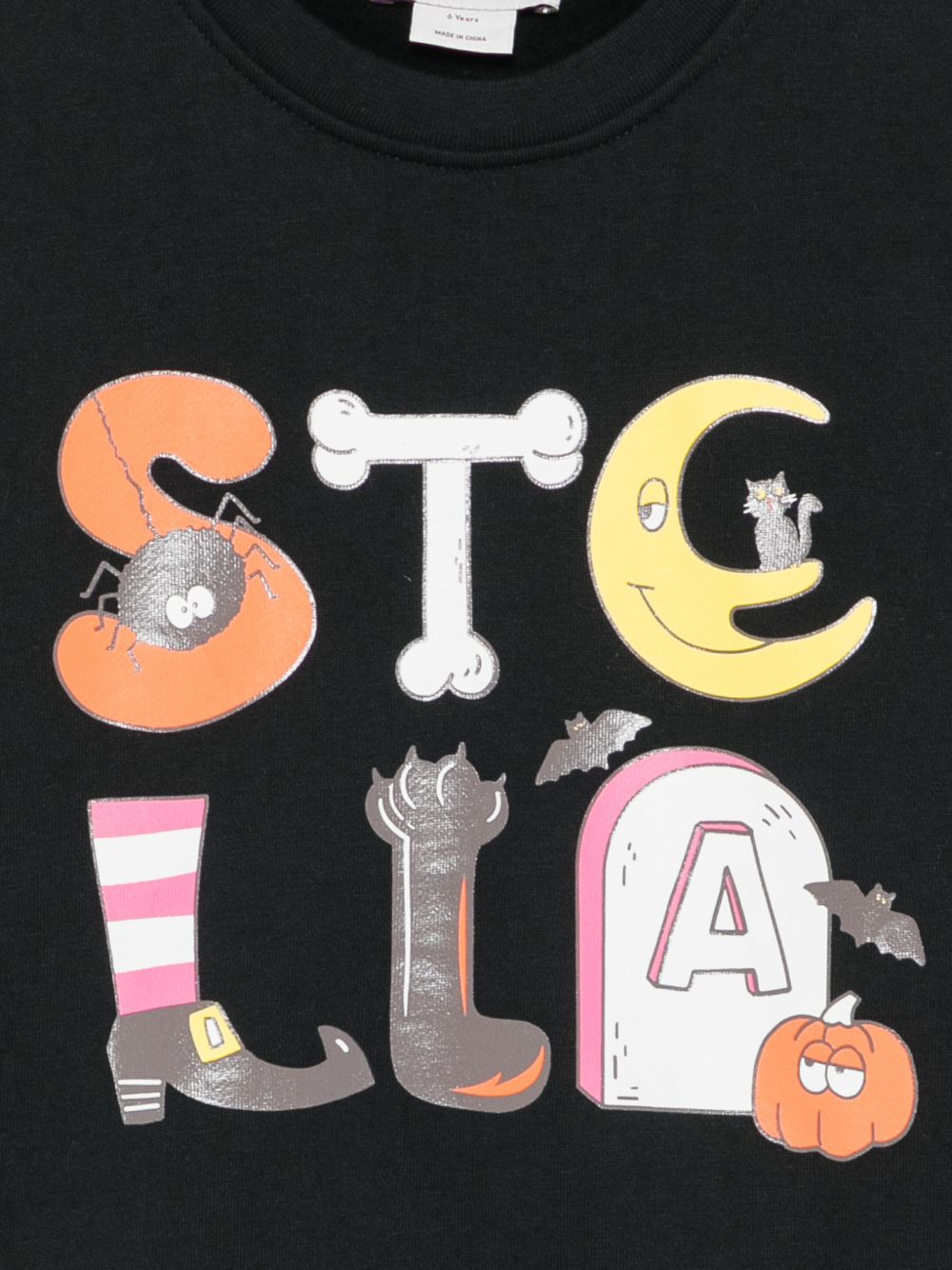 Felpa per bambini Stella McCartney Kids nera con stampa grafica TZ4C70 Z3059 930 STELLA McCARTNEY KIDS