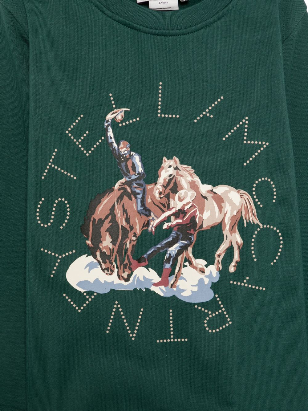 Felpa per bambino Stella McCartney Kids verde con stampa grafica TZ4P90 Z3059 737 STELLA McCARTNEY KIDS