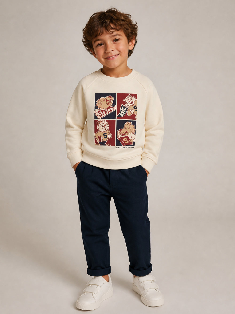 Felpa per bambino Stella McCartney Kids bianca con stampa grafica TZ4Q40 Z3059 870 STELLA McCARTNEY KIDS