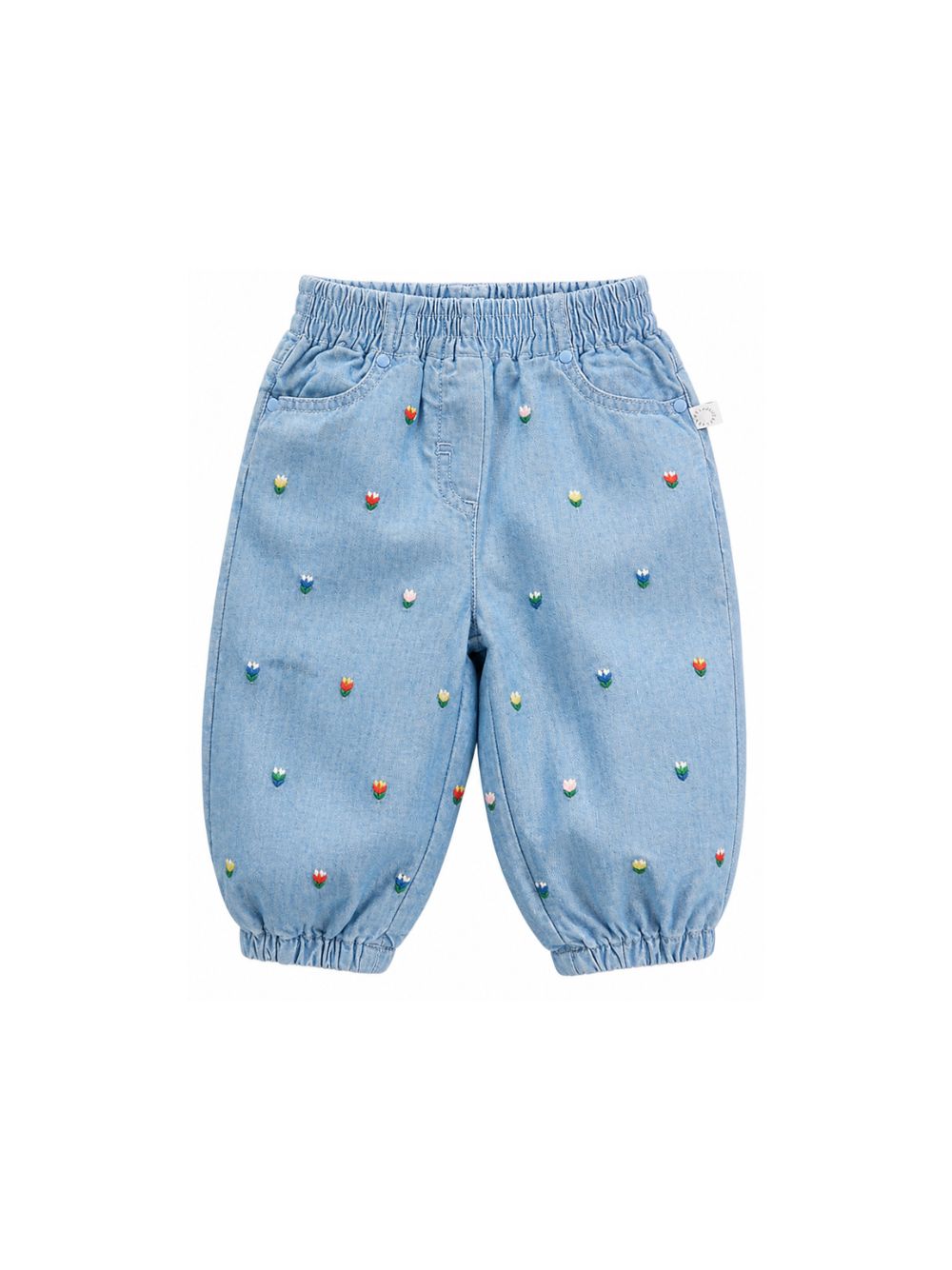 Jeans per neonata Stella McCartney Kids denim con ricamo floreale all-over TZ6020 Z3892 606EM STELLA McCARTNEY KIDS