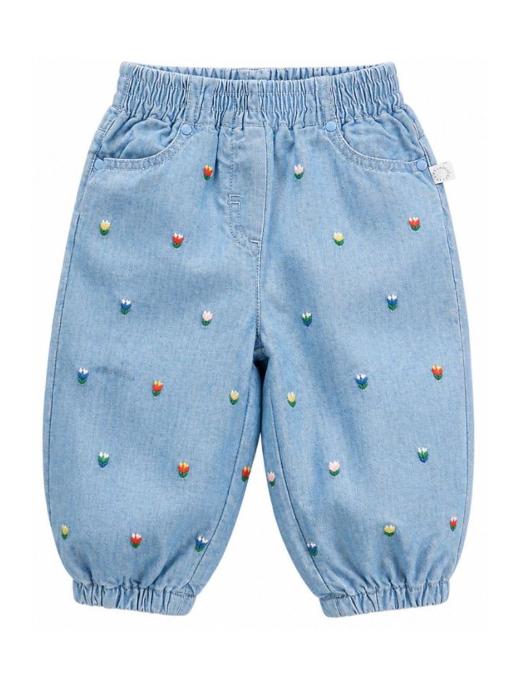 Jeans per neonata Stella McCartney Kids denim con ricamo floreale all-over TZ6020 Z3892 606EM STELLA McCARTNEY KIDS