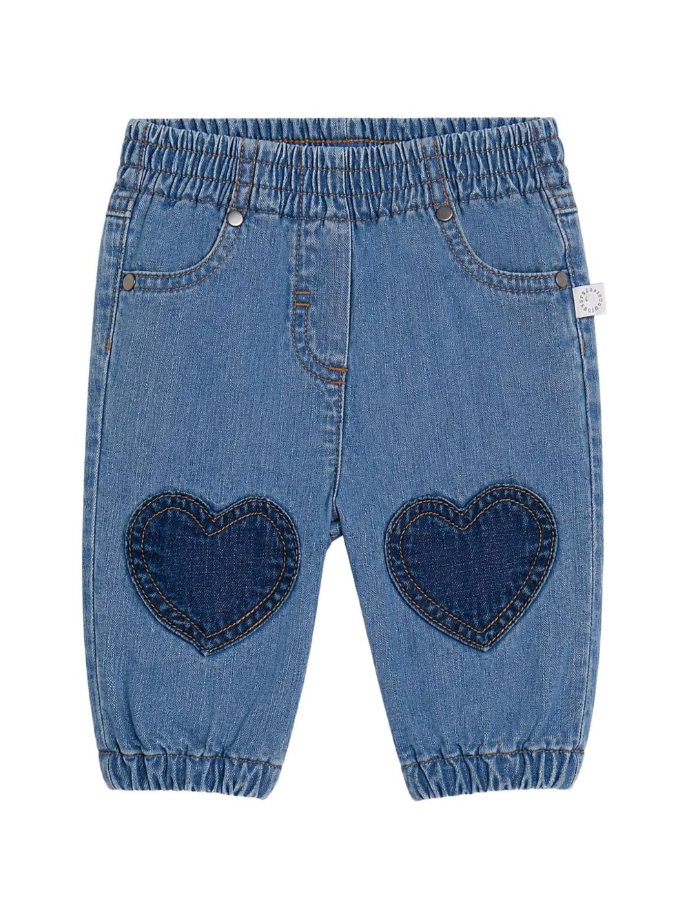 Jeans per neonata Stella McCartney Kids in denim con applicazione a cuori TZ6080 Z0522 641 STELLA McCARTNEY KIDS