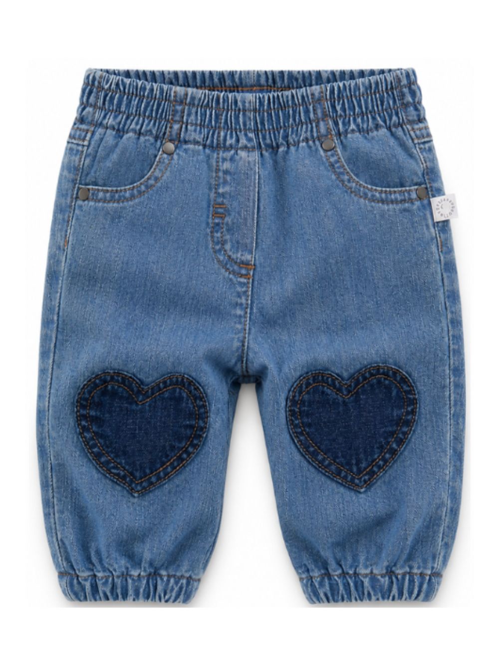 Jeans per neonata Stella McCartney Kids in denim con applicazione a cuori TZ6080 Z0522 641 STELLA McCARTNEY KIDS