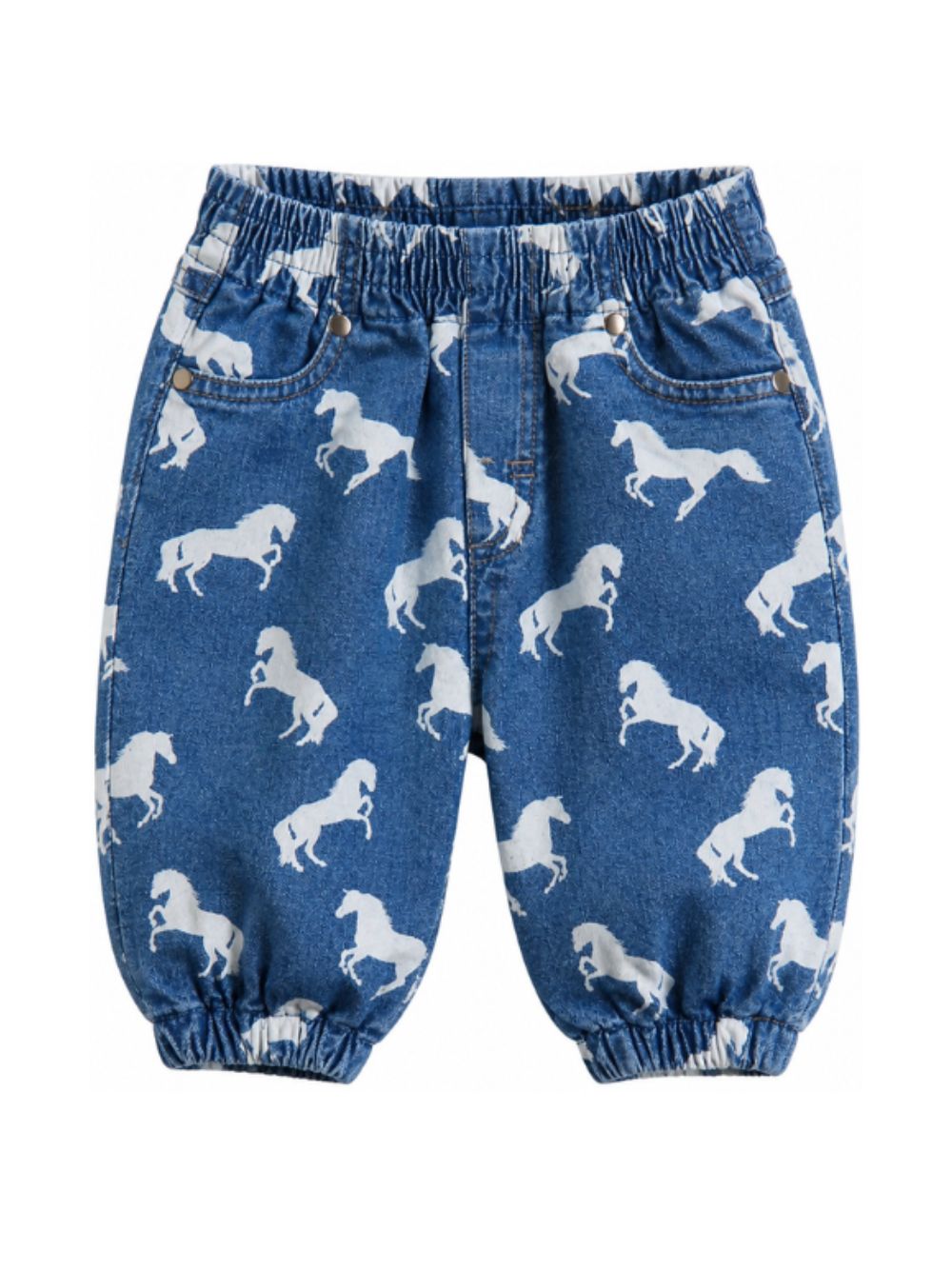 Jeans per neonato Stella McCartney Kids in denim con stampa cavalli TZ6320 Z4033 664BL STELLA McCARTNEY KIDS