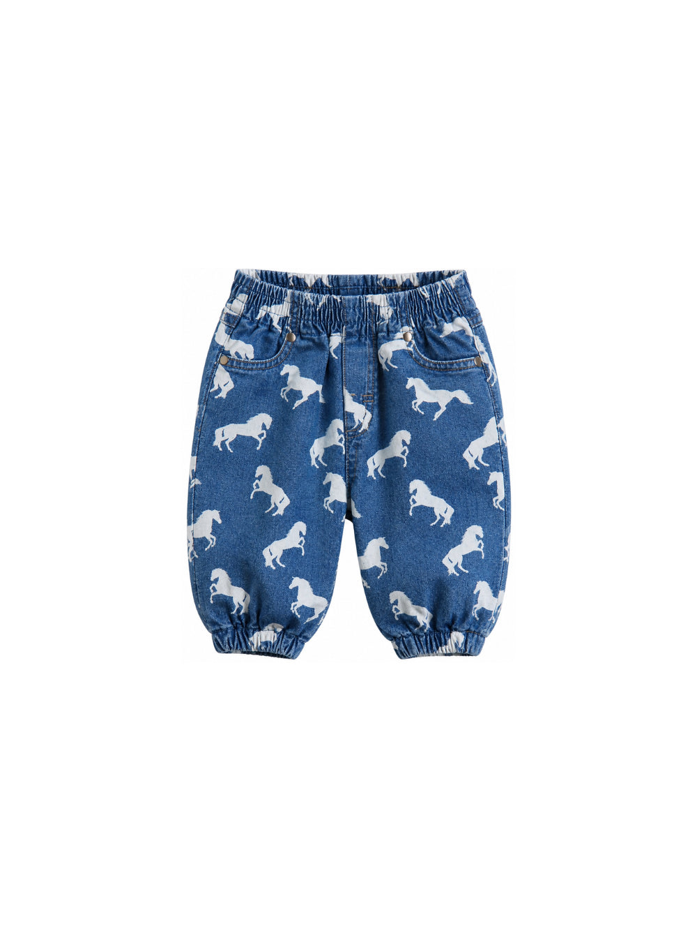 Jeans per neonato Stella McCartney Kids in denim con stampa cavalli TZ6320 Z4033 664BL STELLA McCARTNEY KIDS