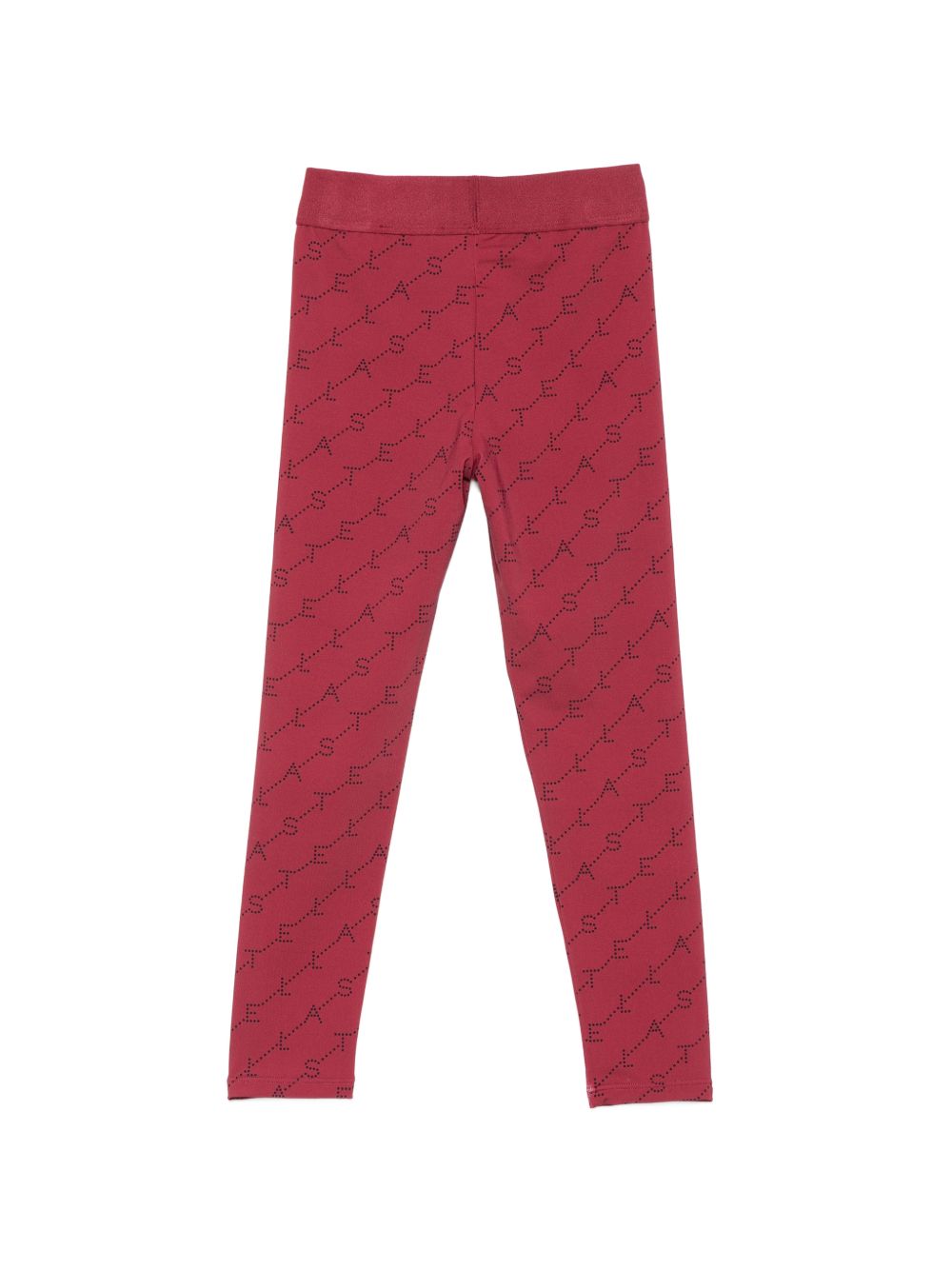 Leggings per bambina Stella McCartney Kids rosso con stampa logo all-over TZ6D50 Z3919 416NE STELLA McCARTNEY KIDS