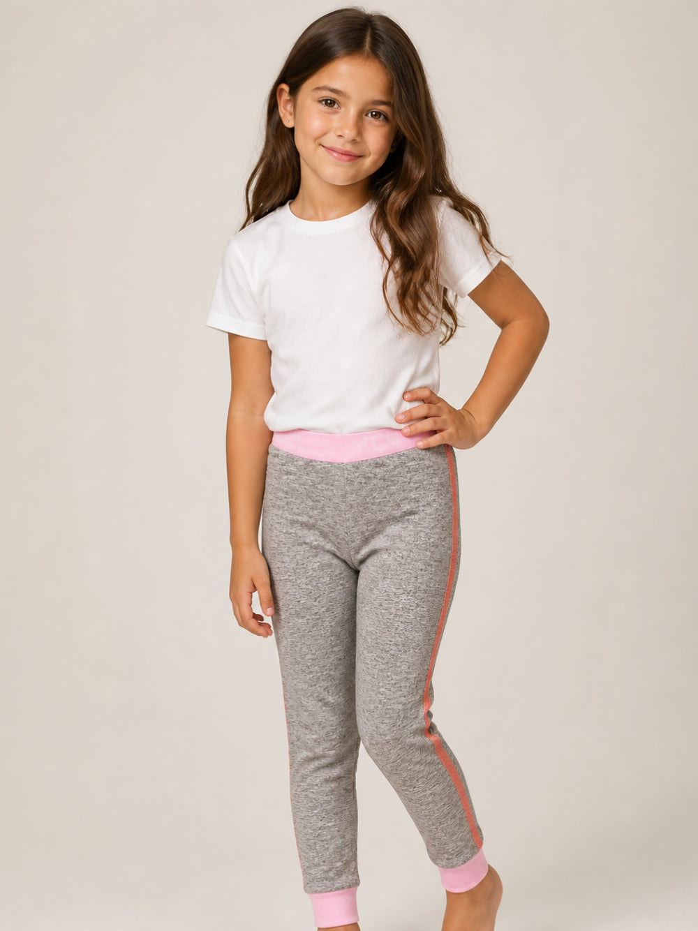 Leggings per bambina Stella McCartney Kids grigio con elastico in vita TZ6D90 Z3968 999 STELLA McCARTNEY KIDS