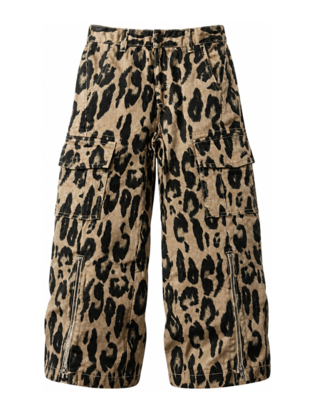 Pantaloni cargo per bambina Stella McCartney Kids beige con stampa animalier TZ6E20 Z4041 132NE STELLA McCARTNEY KIDS