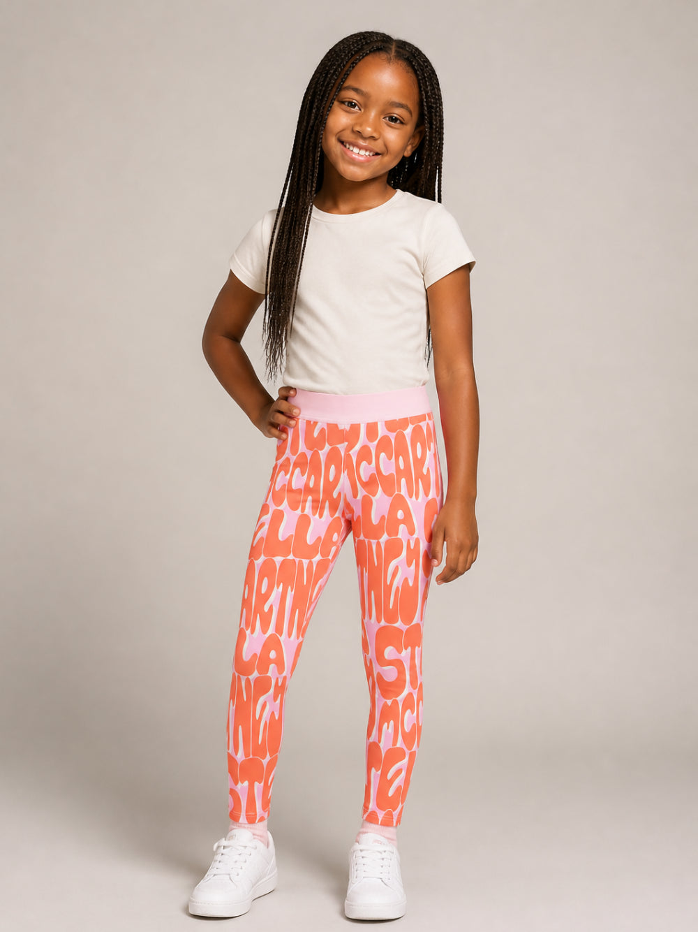 Leggings per bambina Stella McCartney Kids multicolore con logo all-over TZ6E70 Z4189 50GMC STELLA McCARTNEY KIDS