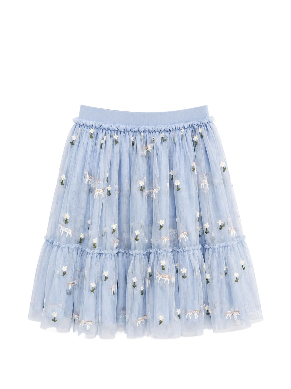 Gonna per bambina Stella McCartney Kids azzurra con ricamo TZ7A74 Z3866 61EEM STELLA McCARTNEY KIDS