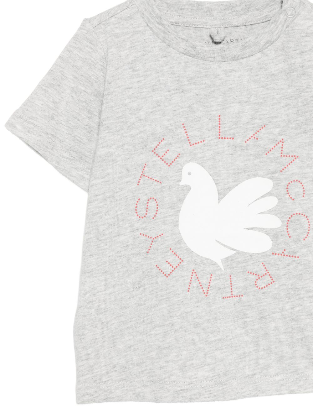 T-shirt per neonati Stella McCartney Kids grigia con stampa grafica TZ8001 Z3772 807 STELLA McCARTNEY KIDS