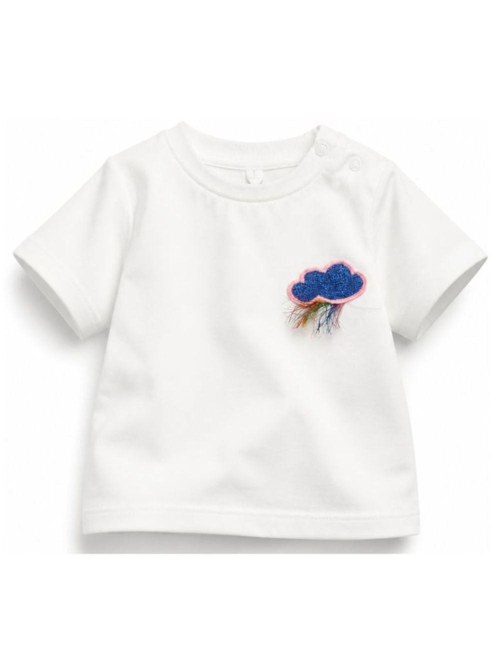 T-shirt per neonati Stella McCartney Kids bianca con dettaglio sul petto TZ8021 Z3772 101 STELLA McCARTNEY KIDS