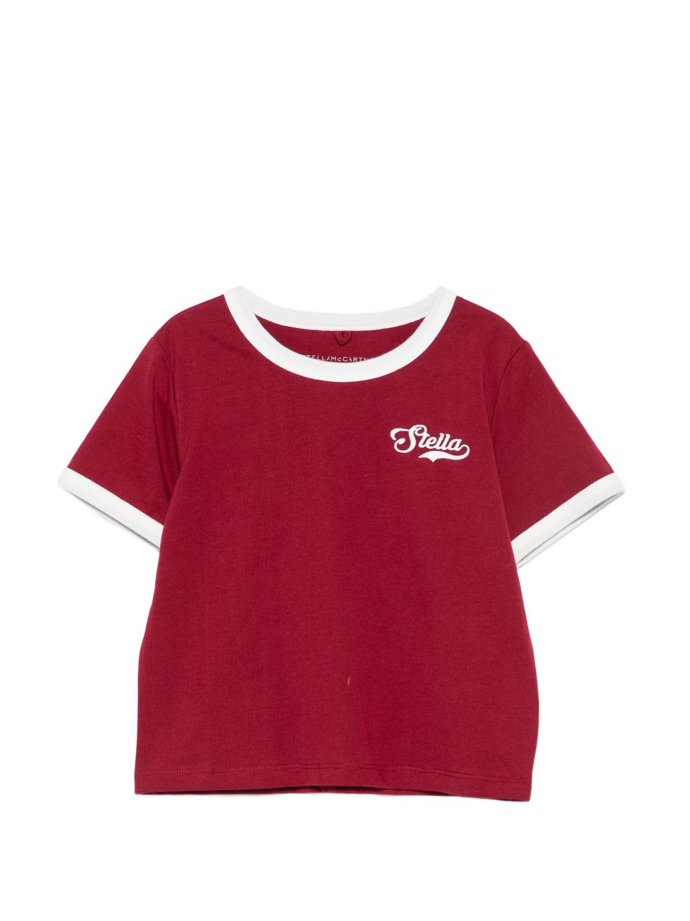 T-shirt per bambina Stella McCartney Kids rossa con bordi a contrasto TZ8B21 Z3772 416 STELLA McCARTNEY KIDS