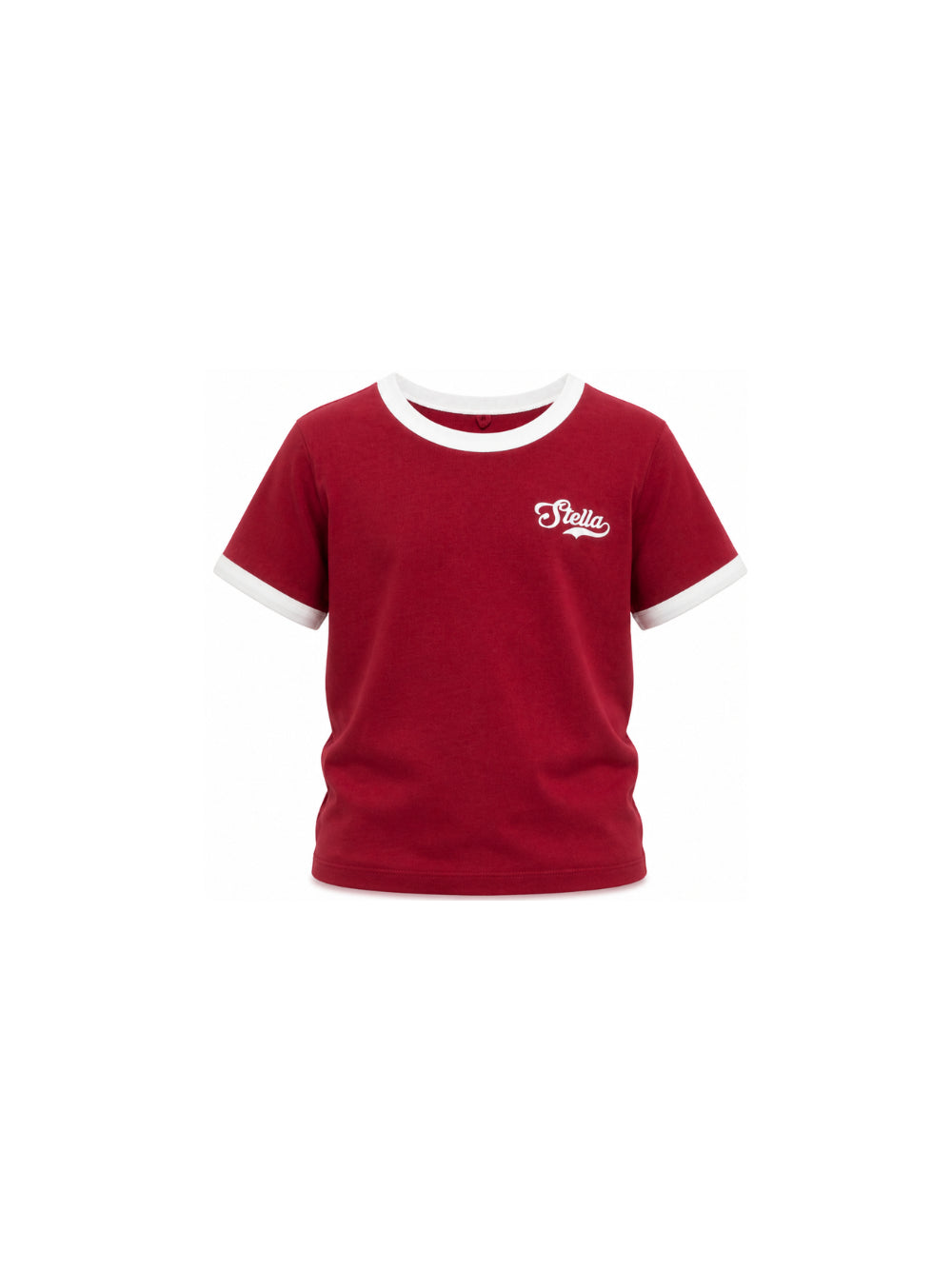 T-shirt per bambina Stella McCartney Kids rossa con bordi a contrasto TZ8B21 Z3772 416 STELLA McCARTNEY KIDS