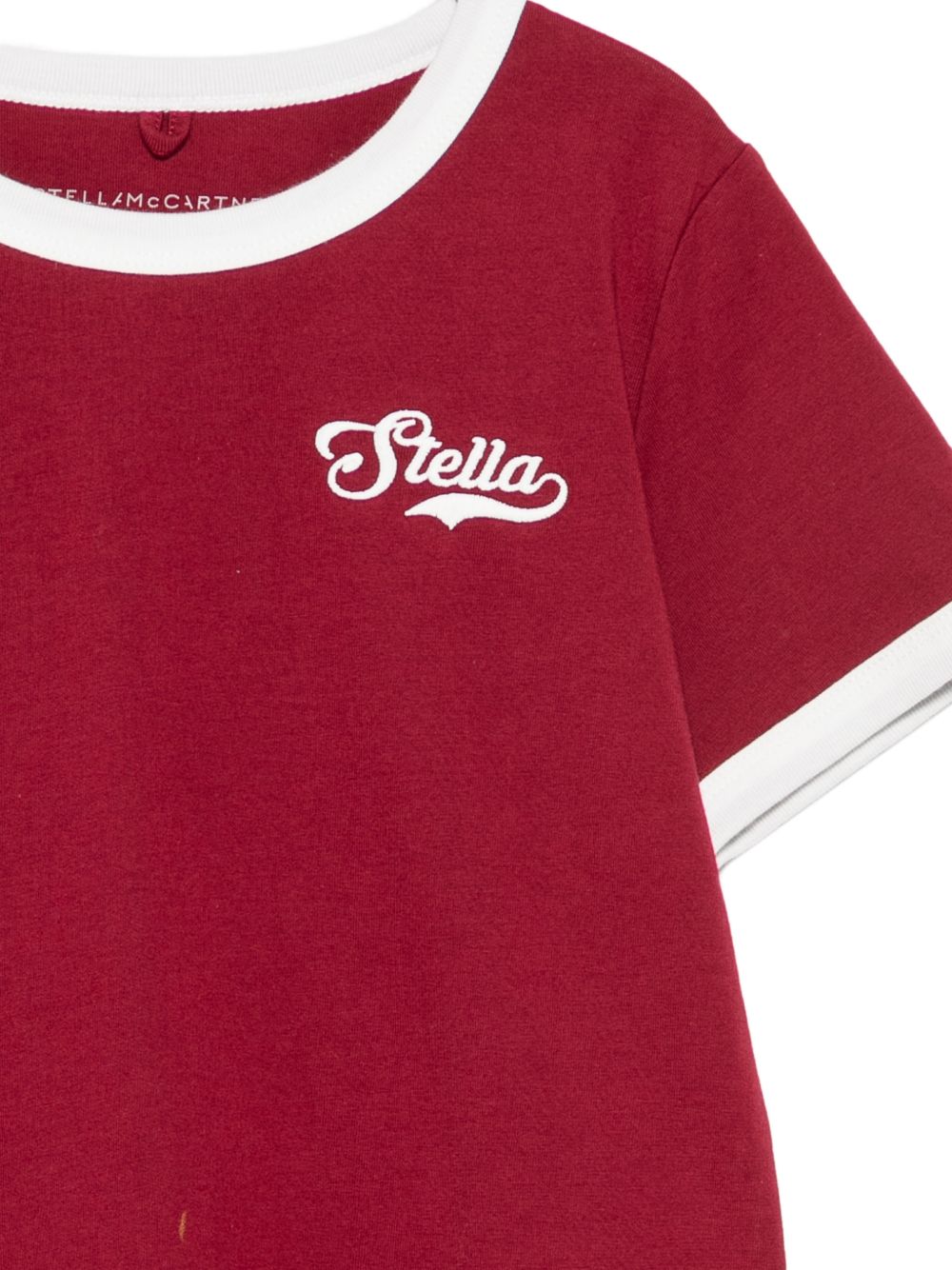 T-shirt per bambina Stella McCartney Kids rossa con bordi a contrasto TZ8B21 Z3772 416 STELLA McCARTNEY KIDS