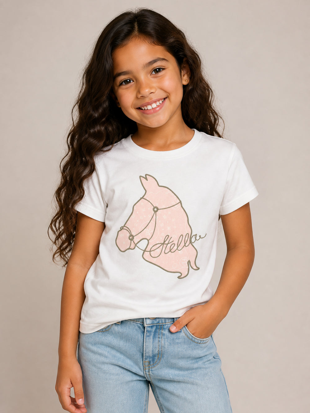 T-shirt per bambina Stella McCartney Kids bianca con ricamo sul davanti TZ8B61 Z3772 101 STELLA McCARTNEY KIDS