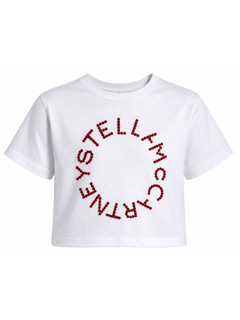 T-shirt per bambina Stella McCartney Kids bianca con applicazione brillantini TZ8B71 Z3772 100 STELLA McCARTNEY KIDS