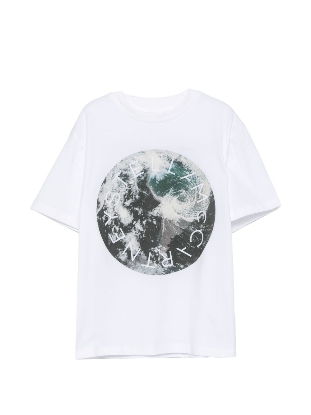 T-shirt per bambino Stella McCartney Kids bianca con stampa grafica TZ8Q71 Z3772 100 STELLA McCARTNEY KIDS