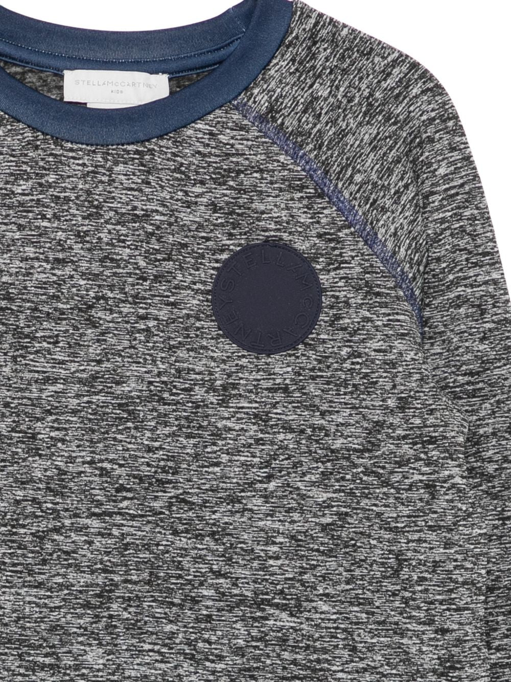 T-shirt per bambina Stella McCartney Kids grigia con bordi a contrasto TZ8R00 Z3968 999 STELLA McCARTNEY KIDS