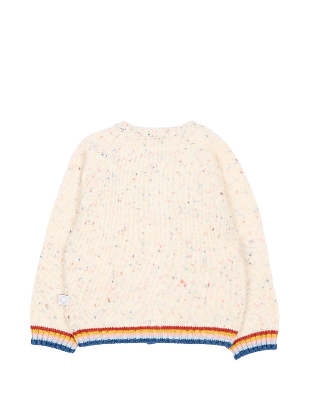 Cardigan per neonata Stella McCartney Kids beige con bordi a contrasto TZ9000 Z3896 101 STELLA McCARTNEY KIDS