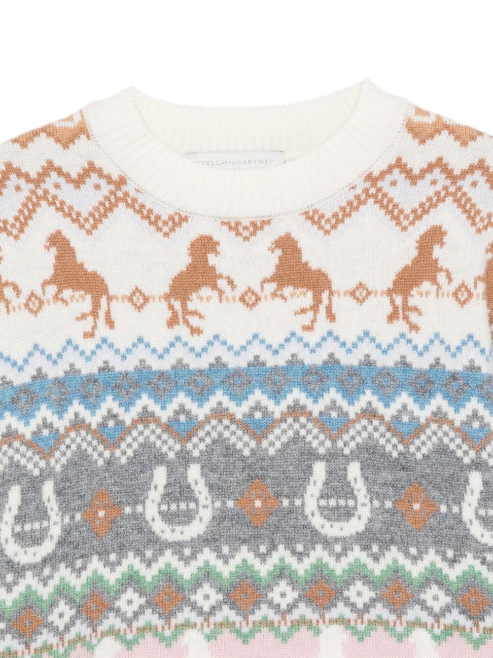 Maglione per bambino Stella McCartney Kids bianco con lavorazione a intarsio TZ9A70 Z3893 999 STELLA McCARTNEY KIDS