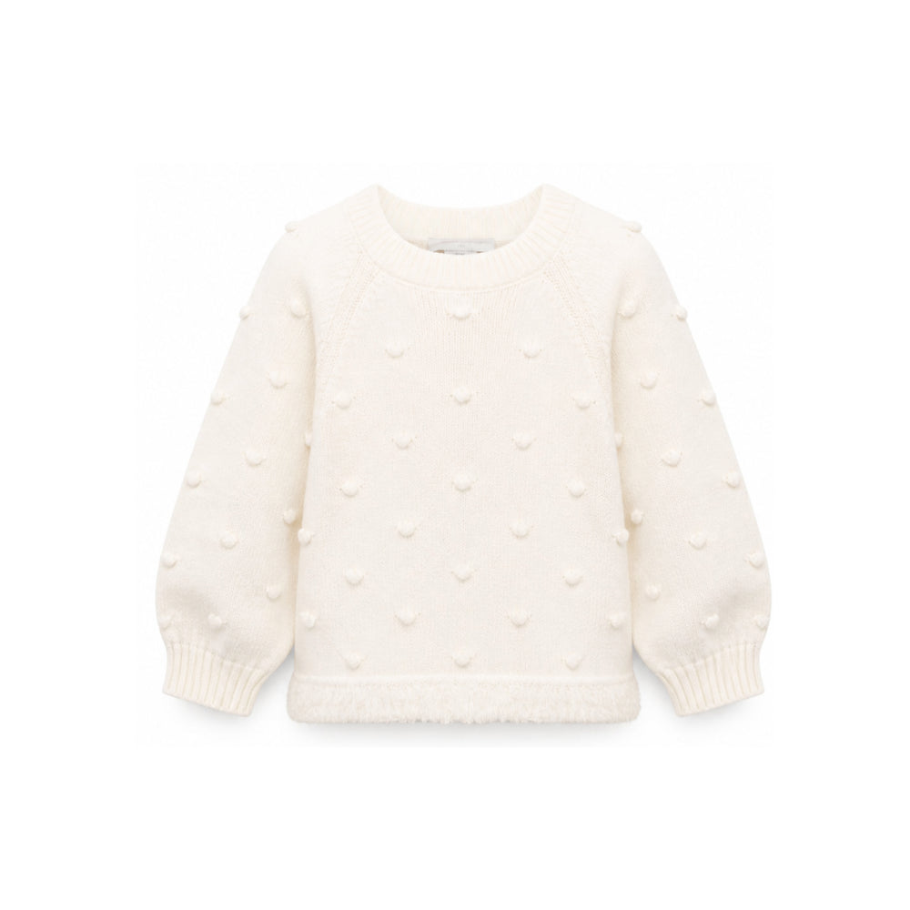 Maglione per bambina Stella McCartney Kids beige con decorazione a rilievo TZ9A80 Z1528 101 STELLA McCARTNEY KIDS