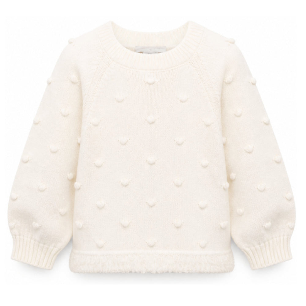 Maglione per bambina Stella McCartney Kids beige con decorazione a rilievo TZ9A80 Z1528 101 STELLA McCARTNEY KIDS