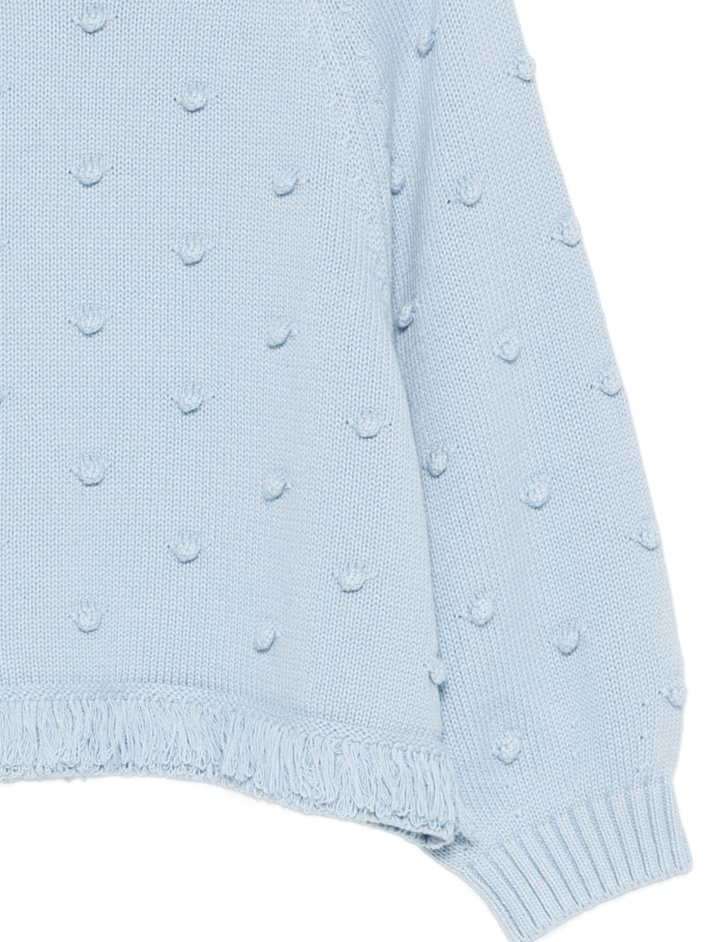 Maglione per bambina Stella McCartney Kids azzurro con decorazione a rilievo TZ9A80 Z1528 61E STELLA McCARTNEY KIDS