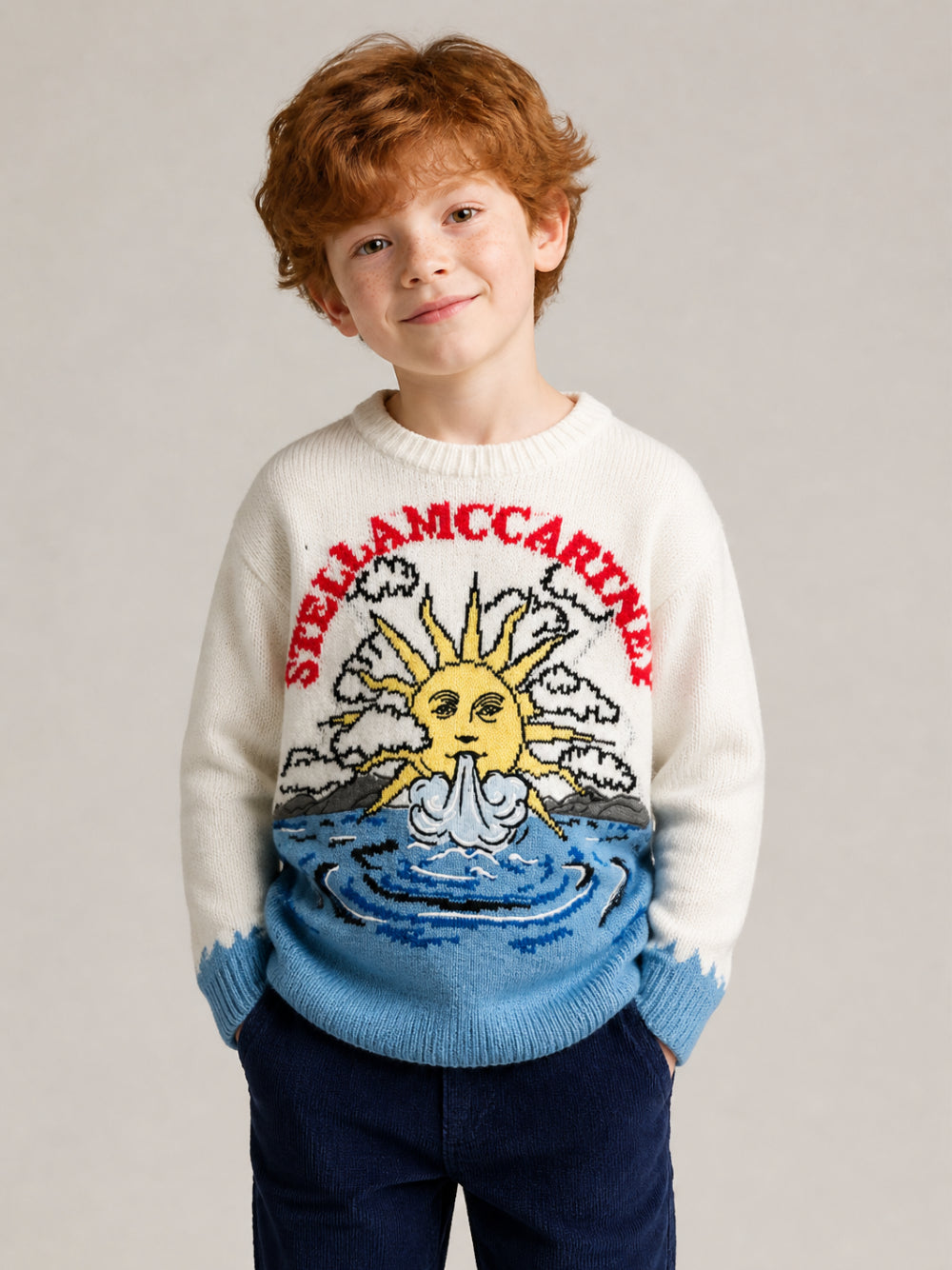 Maglione per bambino Stella McCartney Kids bianco con ricamo TZ9B20 Z4042 101 STELLA McCARTNEY KIDS