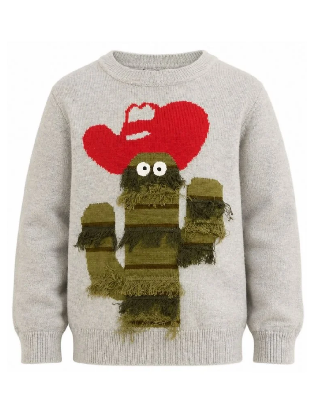 Maglione per bambino Stella McCartney Kids grigio con ricamo frontale TZ9H00 Z2922 100 STELLA McCARTNEY KIDS