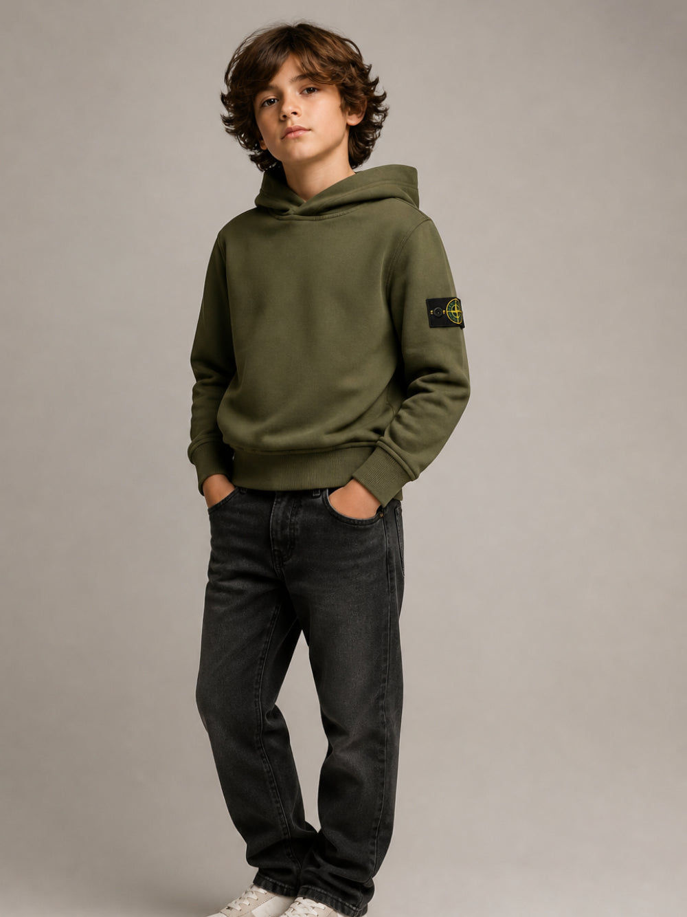Pantaloni per bambino Stone Island Kids blu con tasche applicate L2S163100001S0104 V0120 STONE ISLAND KIDS