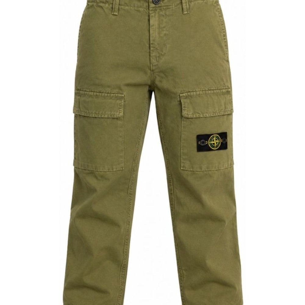 Cargo per bambino Stone Island Kids verde con applicazione Compass L2S163100001S0104 V015G STONE ISLAND KIDS