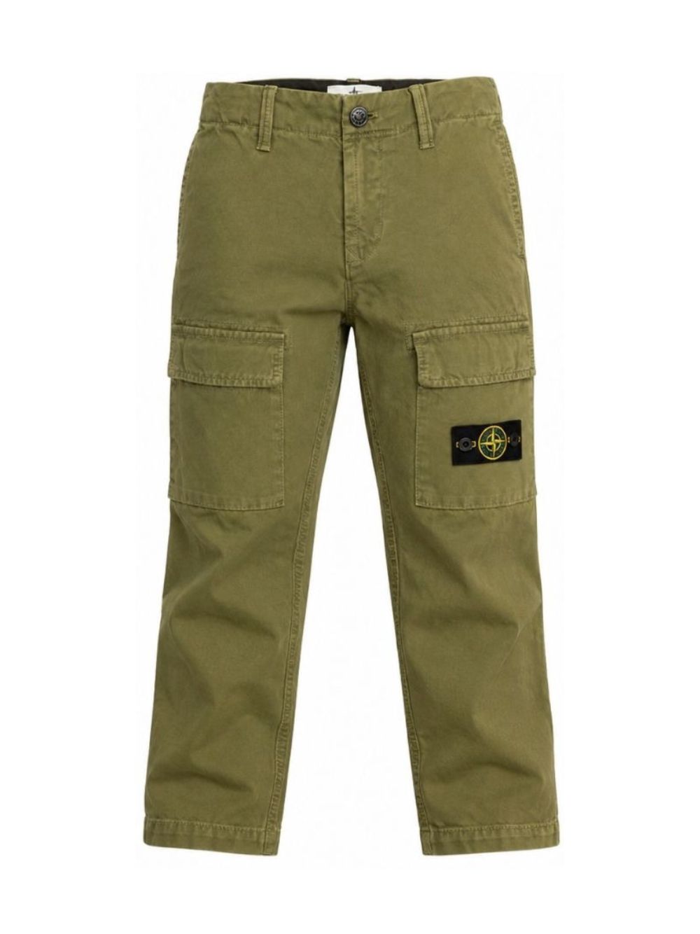 Cargo per bambino Stone Island Kids verde con applicazione Compass L2S163100001S0104 V015G STONE ISLAND KIDS