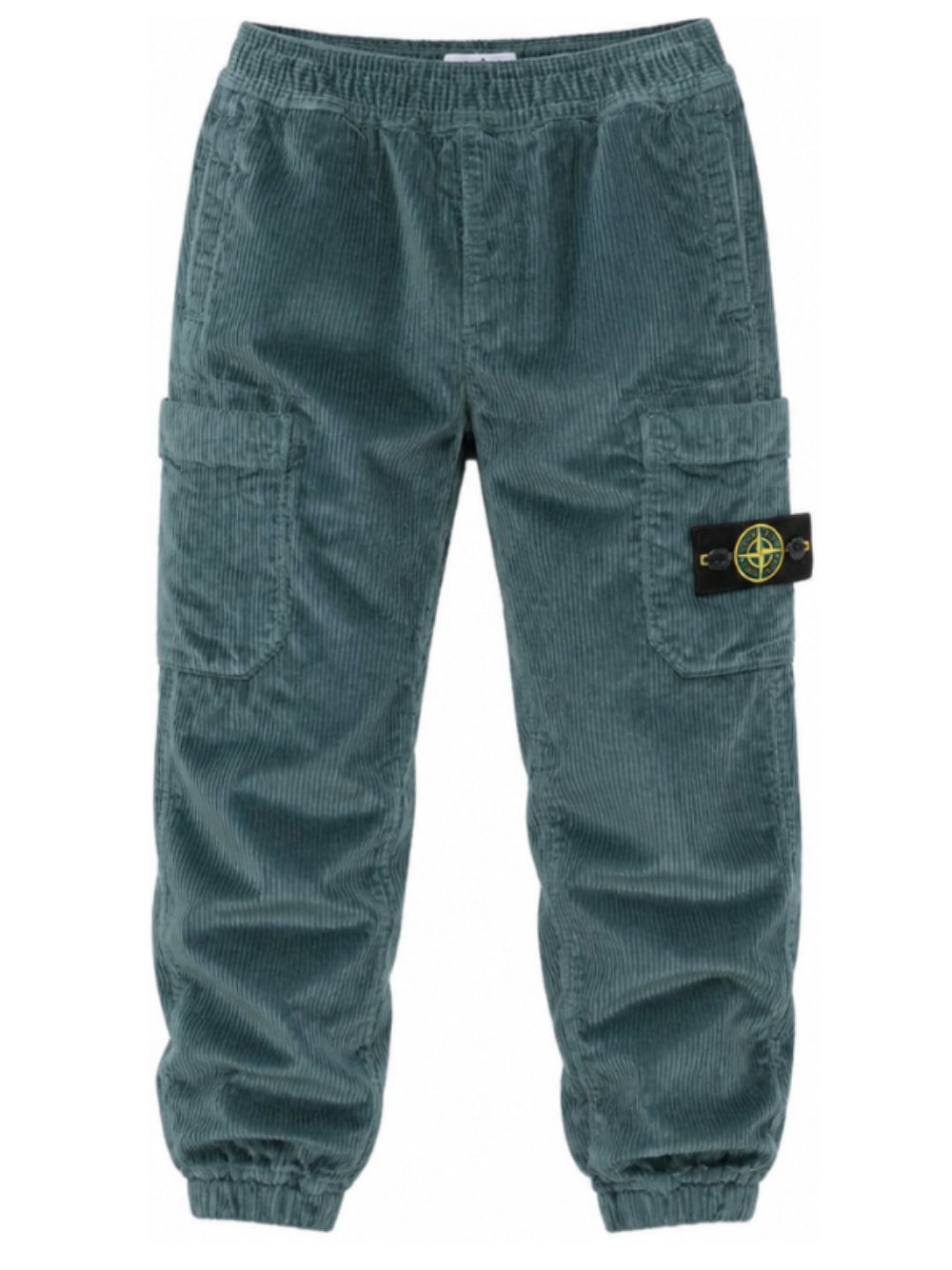 Pantaloni cargo per bambino Stone Island Kids blu in velluto a coste L2S163100005S0199 V004B STONE ISLAND KIDS