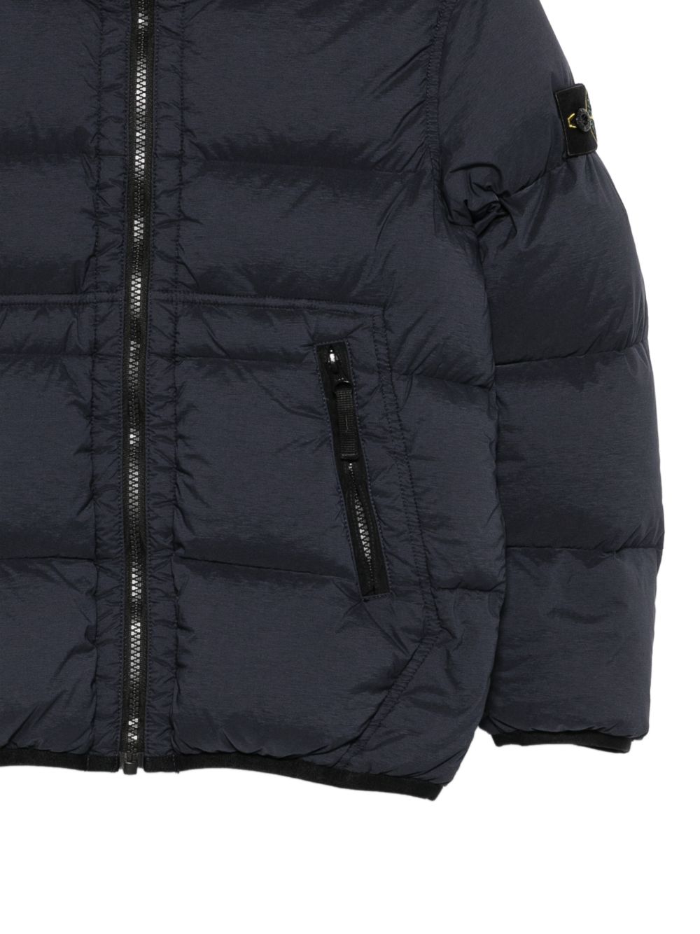 Piumino per bambino Stone Island Kids blu con cappuccio e applicazione Compass L2S164100004S0028 V0020 STONE ISLAND KIDS