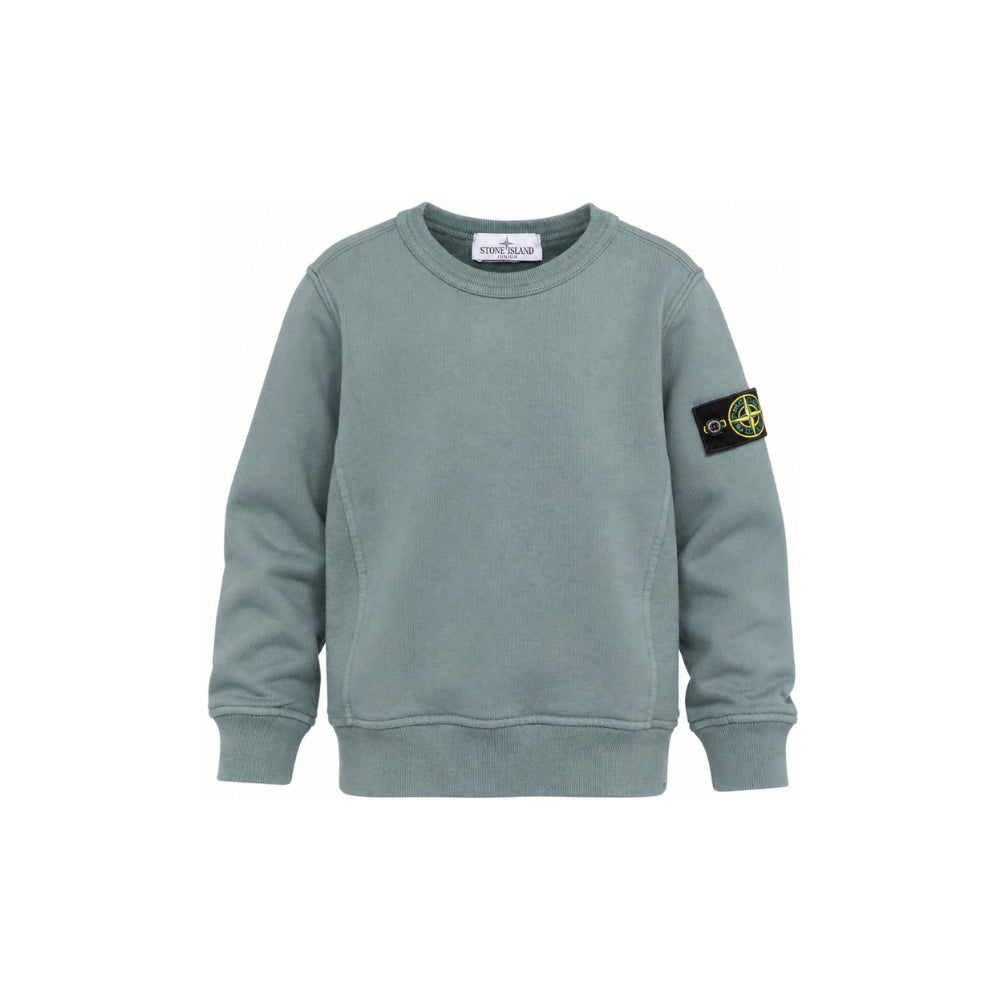 Felpa per bambino Stone Island Kids azzurra con distintivo Compass L2S166100001S0A20 V004B STONE ISLAND KIDS
