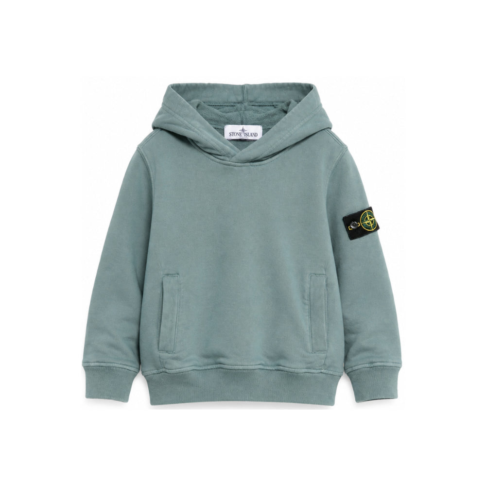 Felpa per bambino Stone Island Kids azzurra con distintivo Compass L2S166100003S0A20 V004B STONE ISLAND KIDS