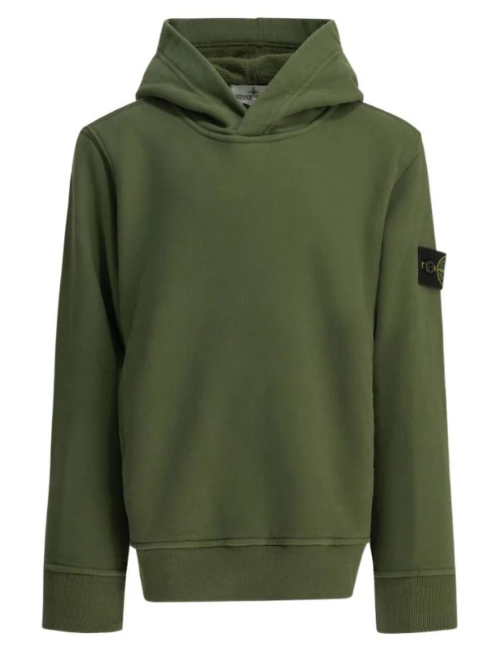 Felpa per bambino Stone Island Kids verde con applicazione Compass L2S166100003S0A20 V005G STONE ISLAND KIDS
