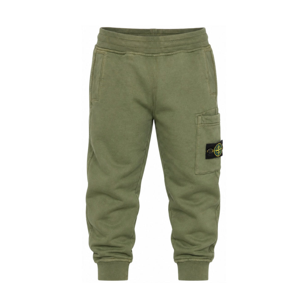 Pantaloni cargo per bambino Stone Island Kids verde con applicazione sulla gamba L2S166200002S0A20 V005G STONE ISLAND KIDS