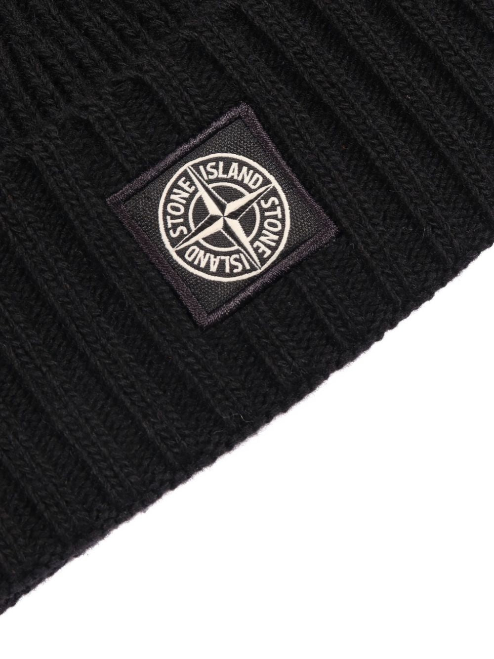 Berretto per bambino Stone Island Kids nero con motivo a coste L2S16N100003S00M3 V0029 STONE ISLAND KIDS