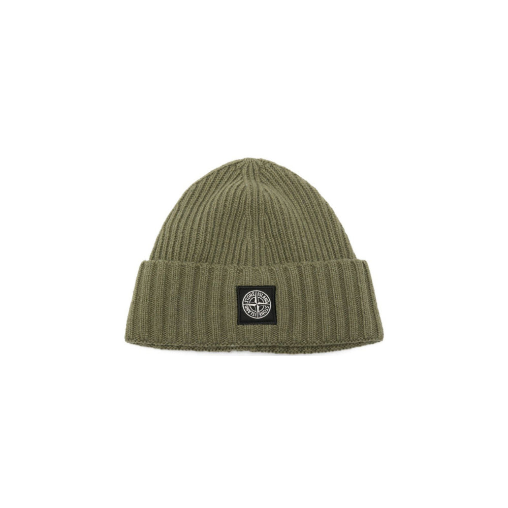 Berretto per bambino Stone Island Junior verde con applicazione L2S16N100003S00M3 V0055 STONE ISLAND KIDS