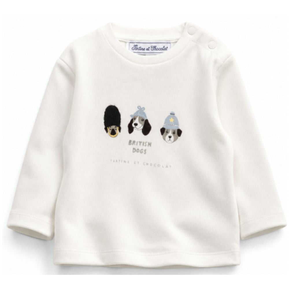 T-shirt per neonato Tartine & Chocolat bianco con stampa grafica CD10031 13 TArtine & Chocolat KIDS