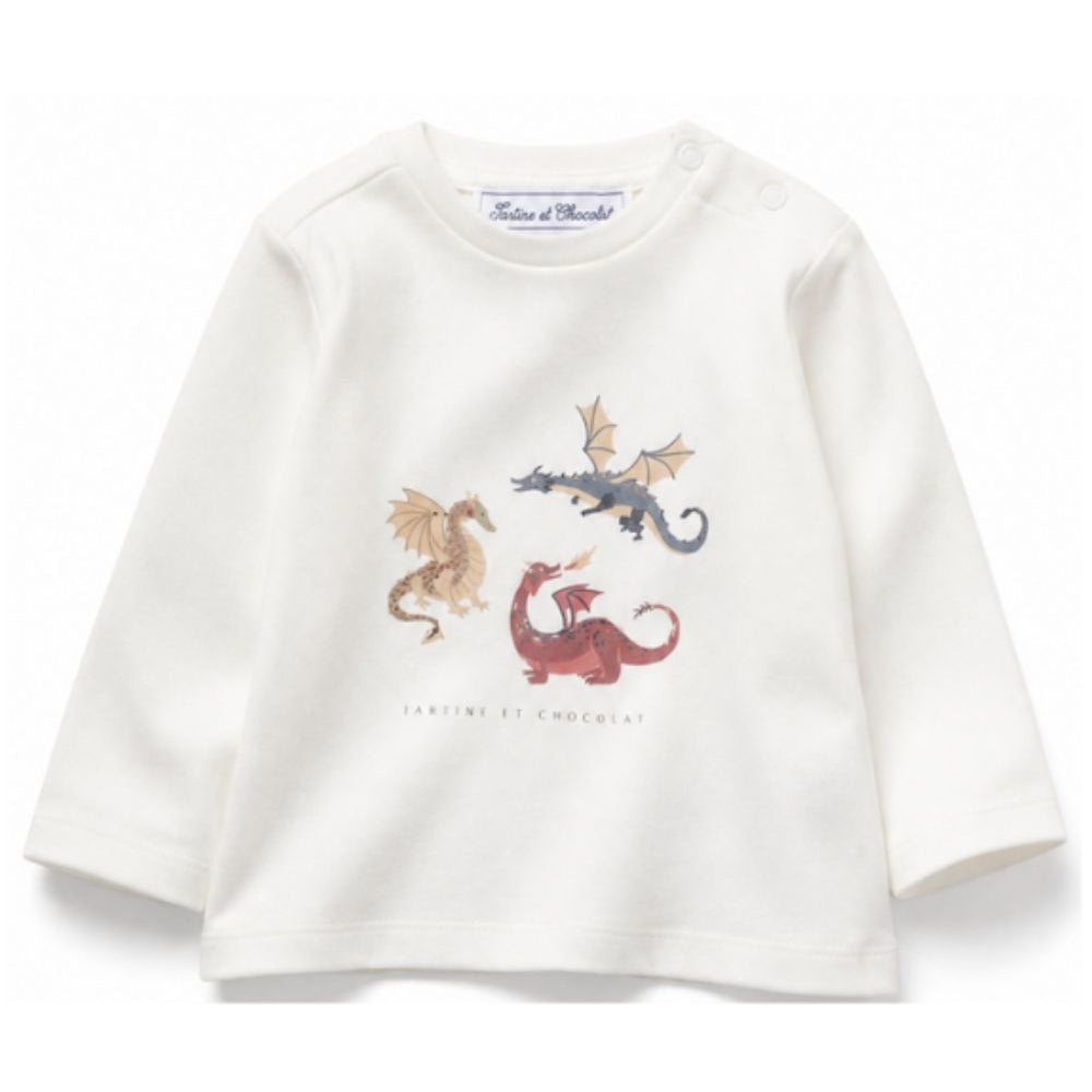 T-shirt per neonato Tartine & Chocolat bianca con stampa grafica CD10031 39 TArtine & Chocolat KIDS
