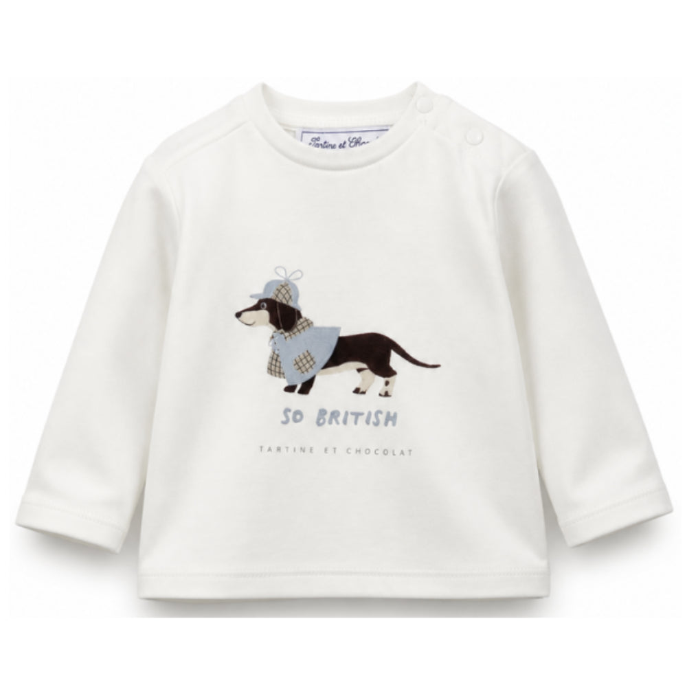 T-shirt per neonato Tartine & Chocolat bianca con stampa grafica CD10041 13 TArtine & Chocolat KIDS